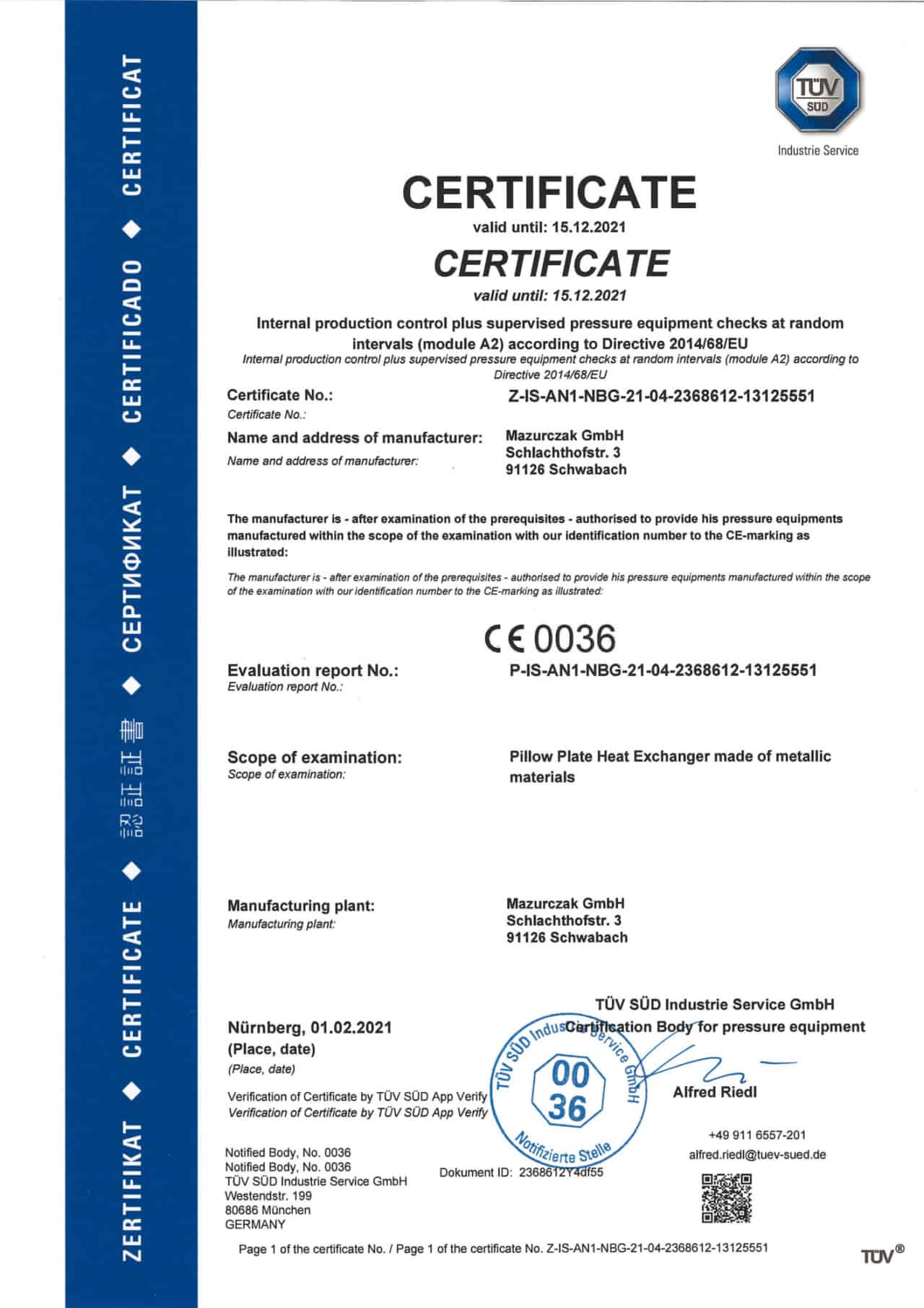 Our certifications - Synotherm